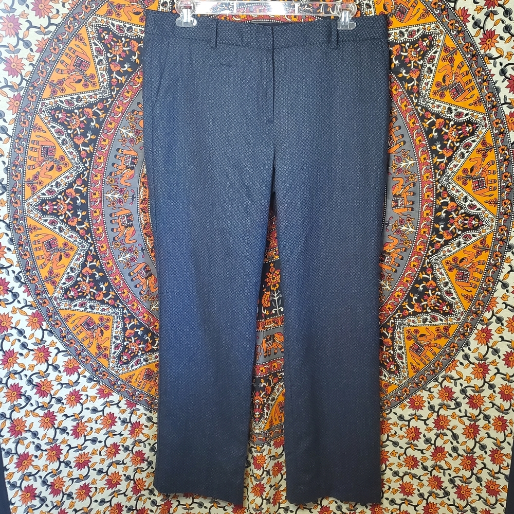 NWT Talbots Navy Blue Diamond Pattern Straight Leg Dress Pants Womens Size 14